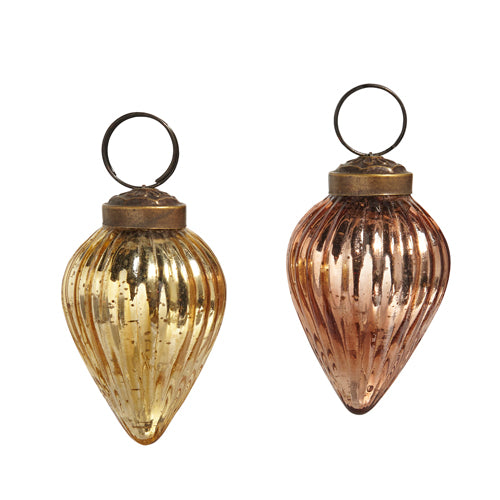 Mini Ribbed Teardrop Ornaments