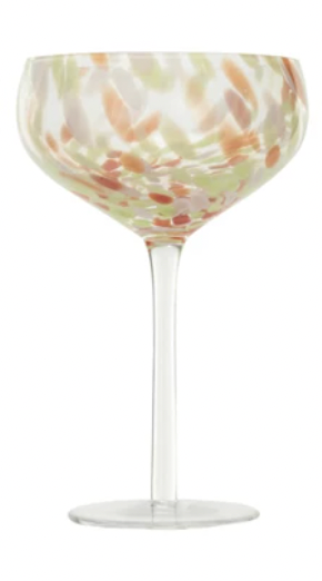 Blown Stemmed Confetti Champagne/Coupe Glass, 4 Styles