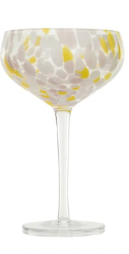 Blown Stemmed Confetti Champagne/Coupe Glass, 4 Styles