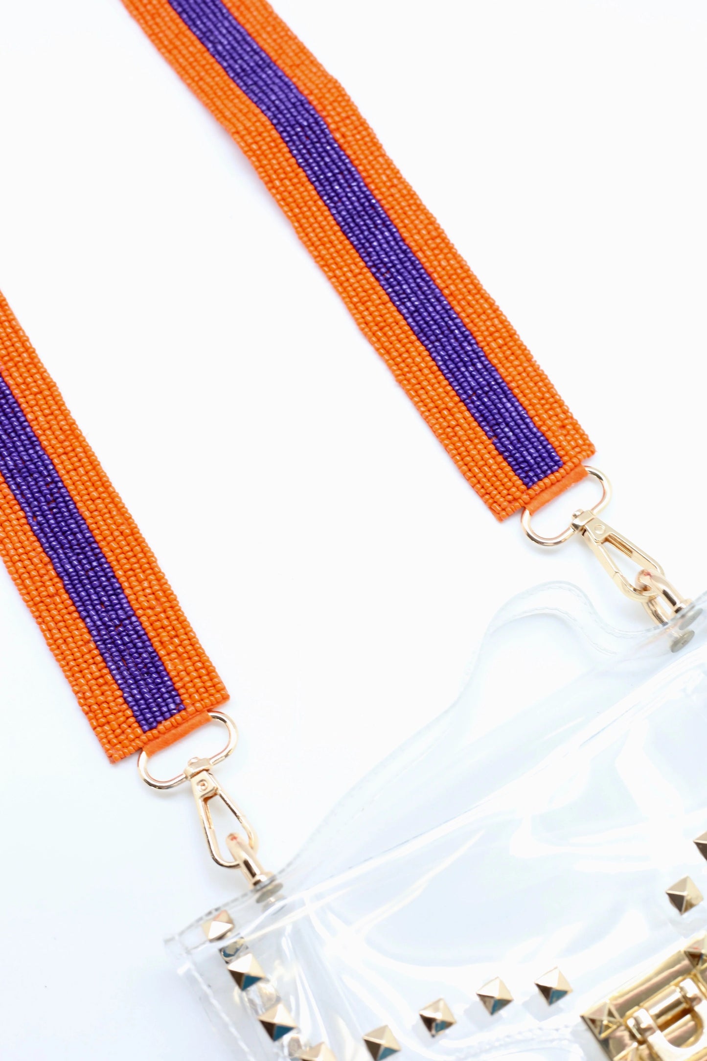 Sullie Striped Beaded Crossbody Strap ORANGE