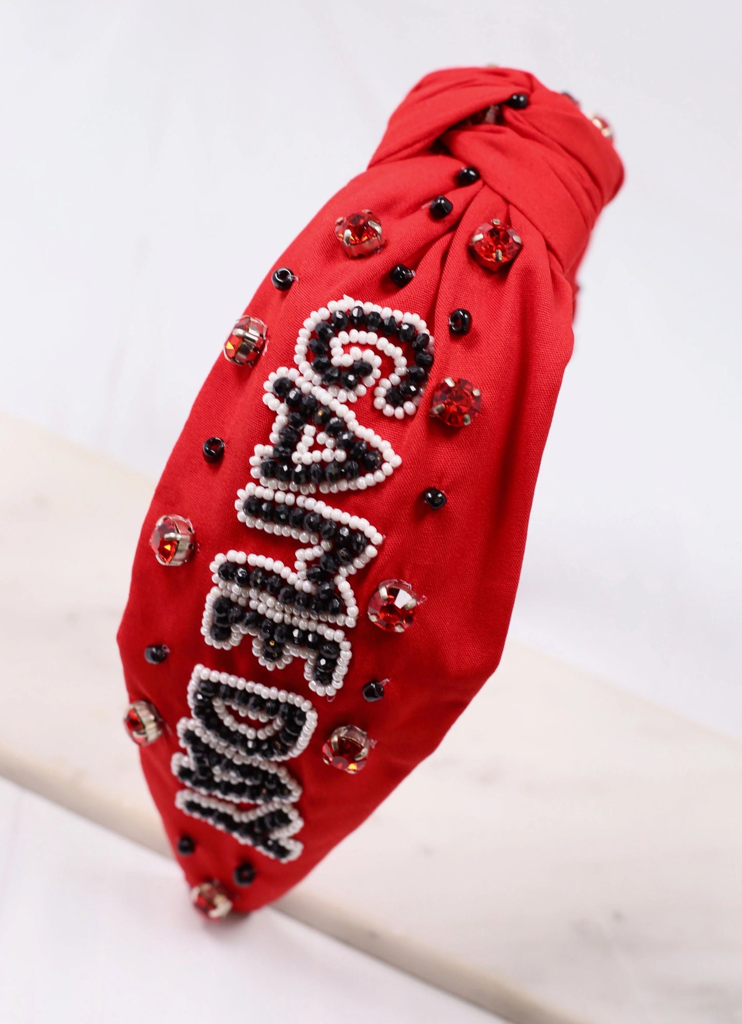 Game Day Embellished Headband RED and Black (Georgia)