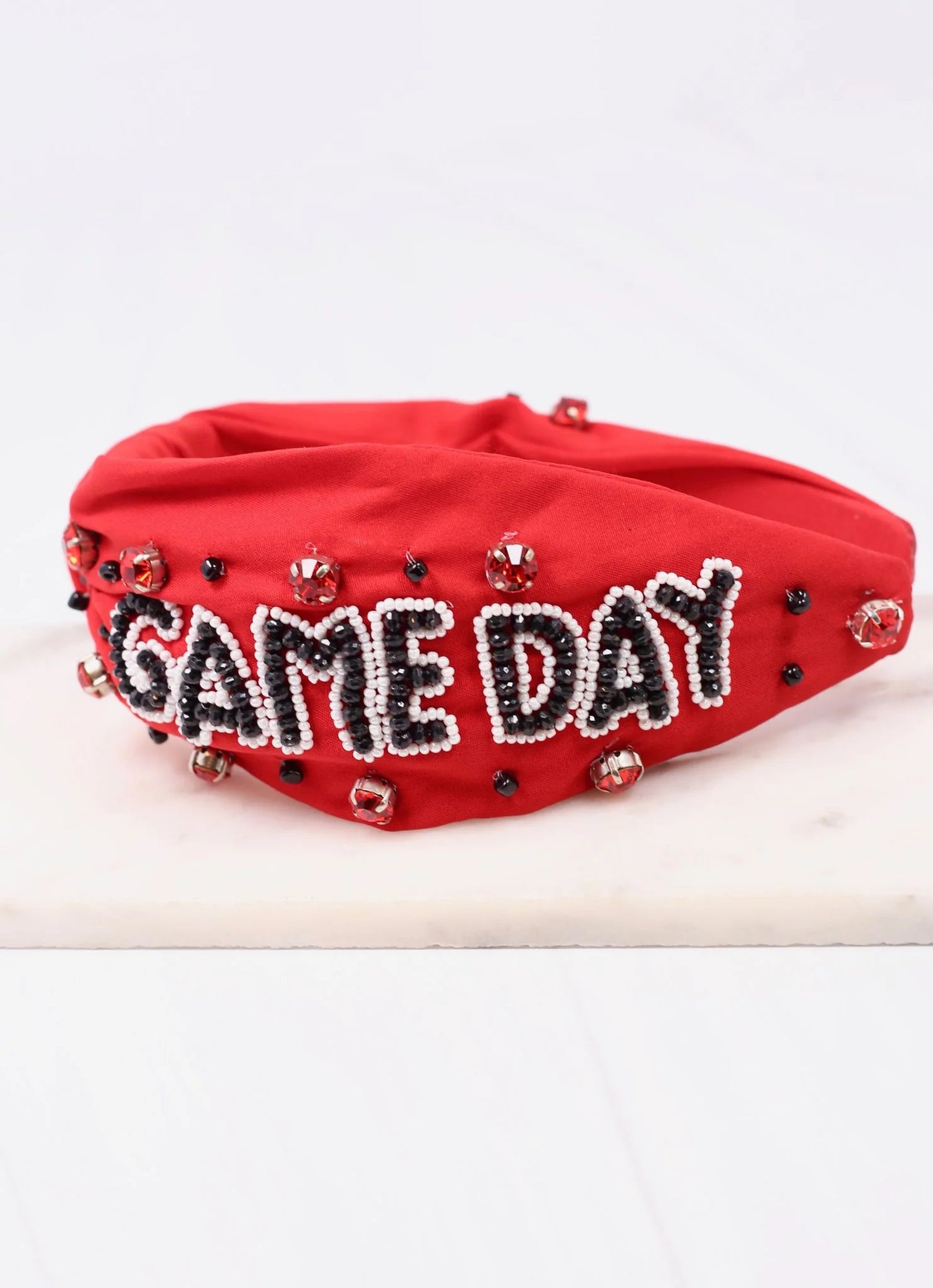 Game Day Embellished Headband RED and Black (Georgia)