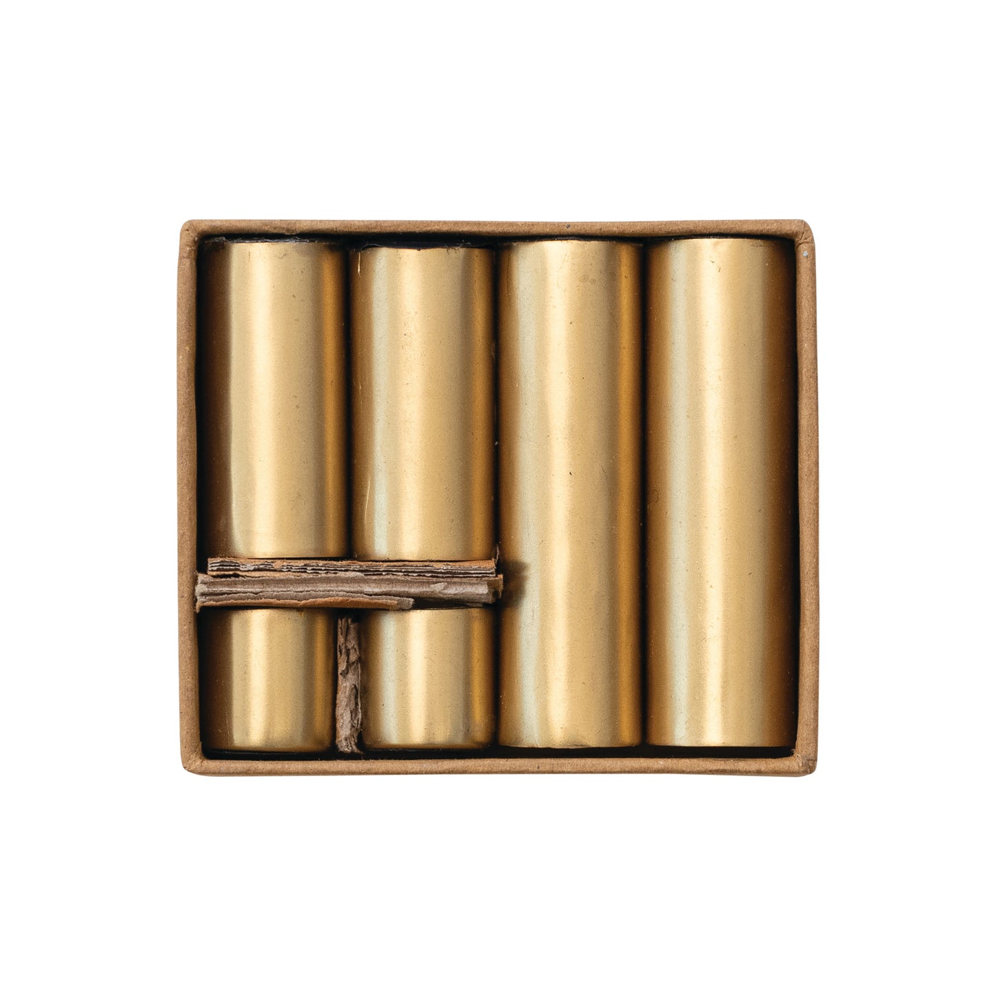 Metal Magnetic Taper Holders, Gold Finish, Boxed Set of 6