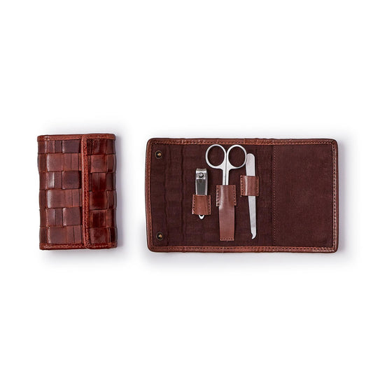 Chestnut Woven Well-Groomed 3 Pc Manicure Kit