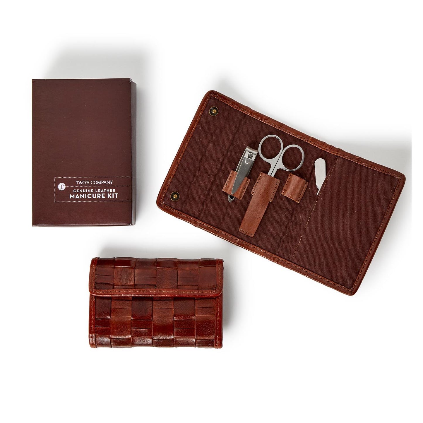 Chestnut Woven Well-Groomed 3 Pc Manicure Kit