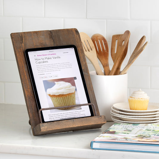 Aged Wooden Cookbook Stand