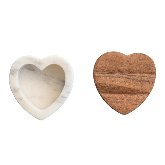 3"L x 2"H Marble Heart Shaped