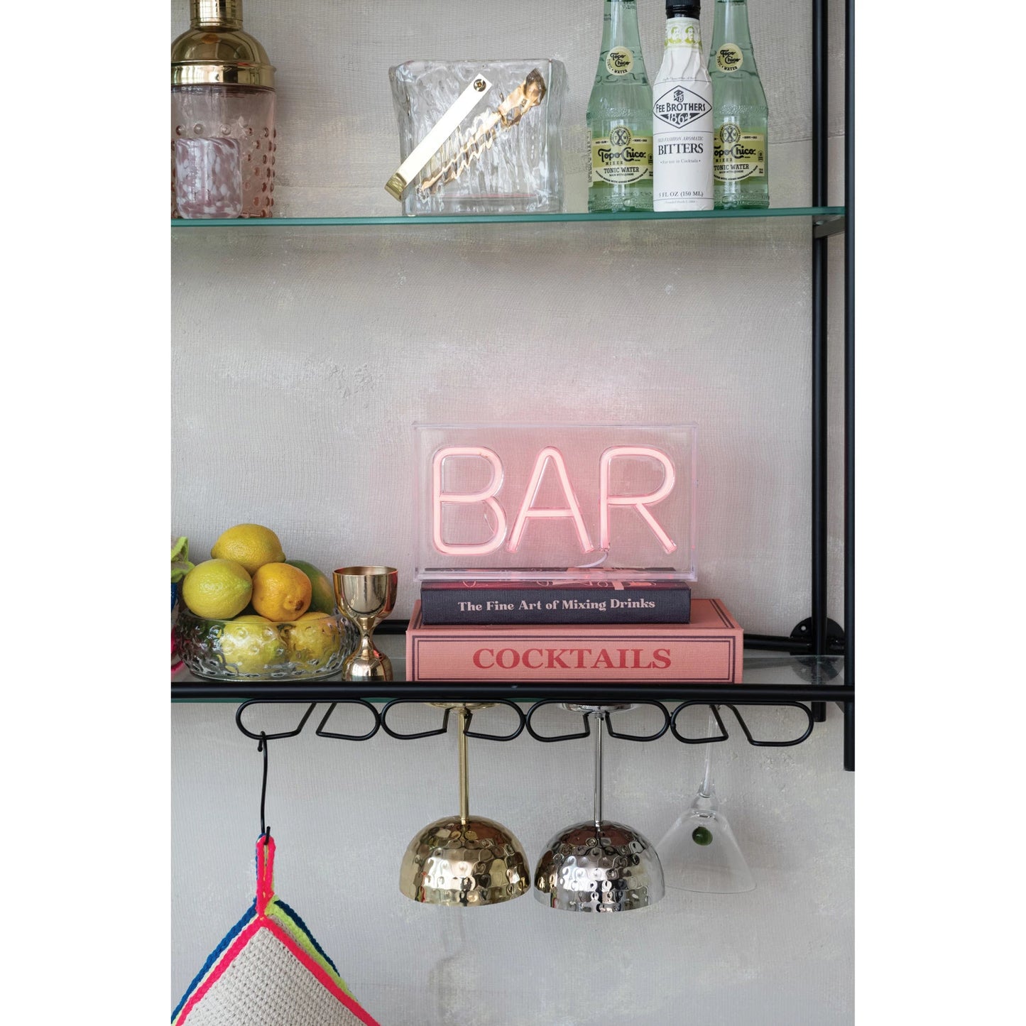 Plastic LED Neon Light with USB Cord "BAR", Red