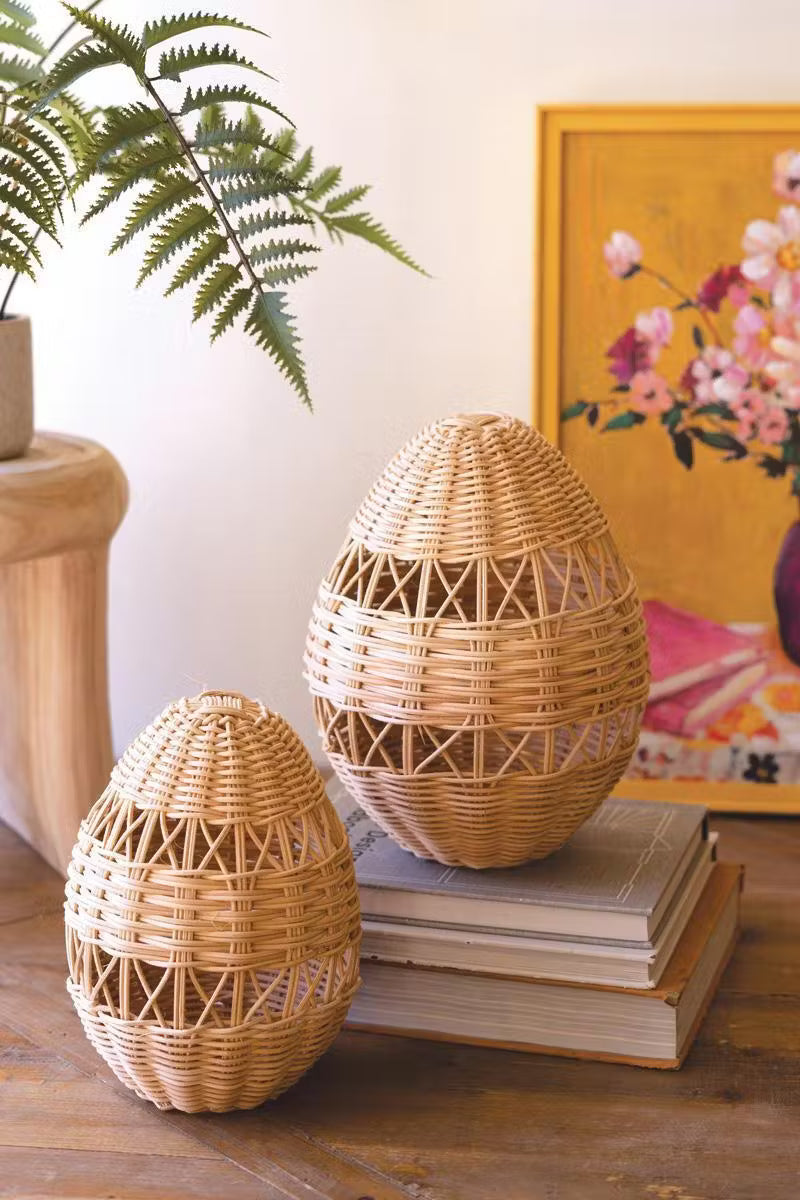 Set of 2 Rattan Easter Eggs