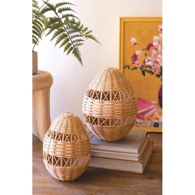 Set of 2 Rattan Easter Eggs