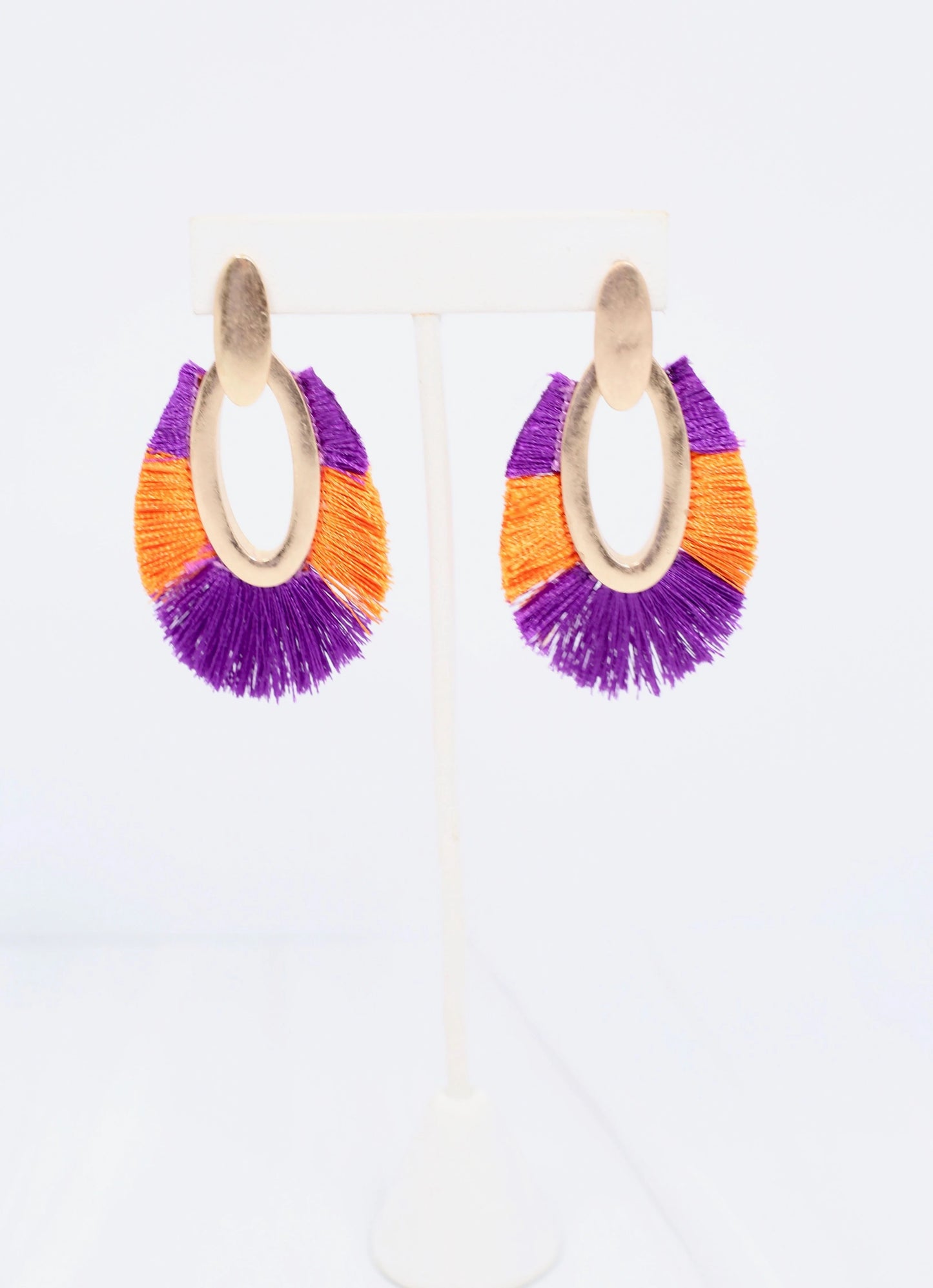 First Down Fringe Earring PURPLE ORANGE