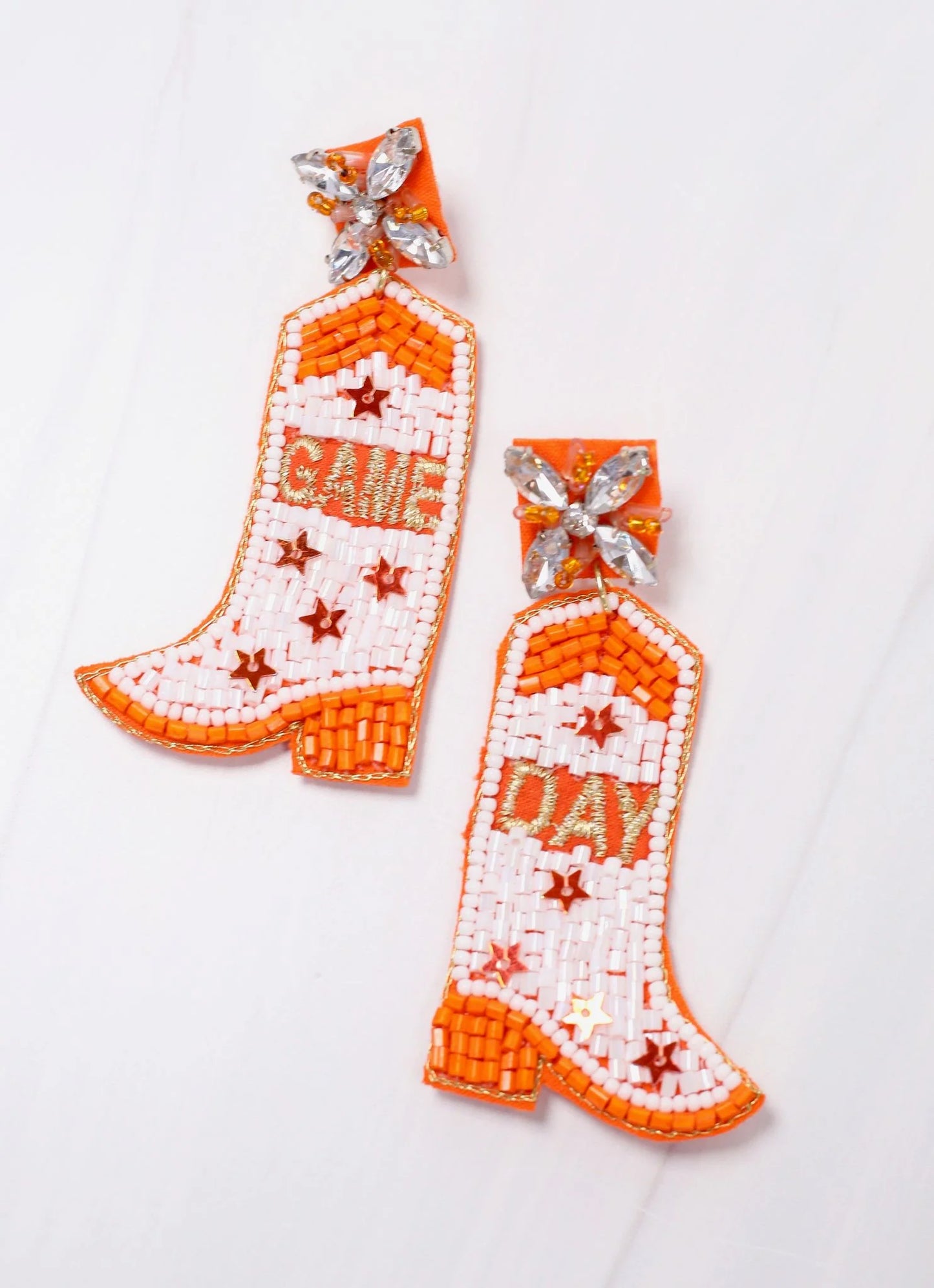 Game Day Boots Earring ORANGE