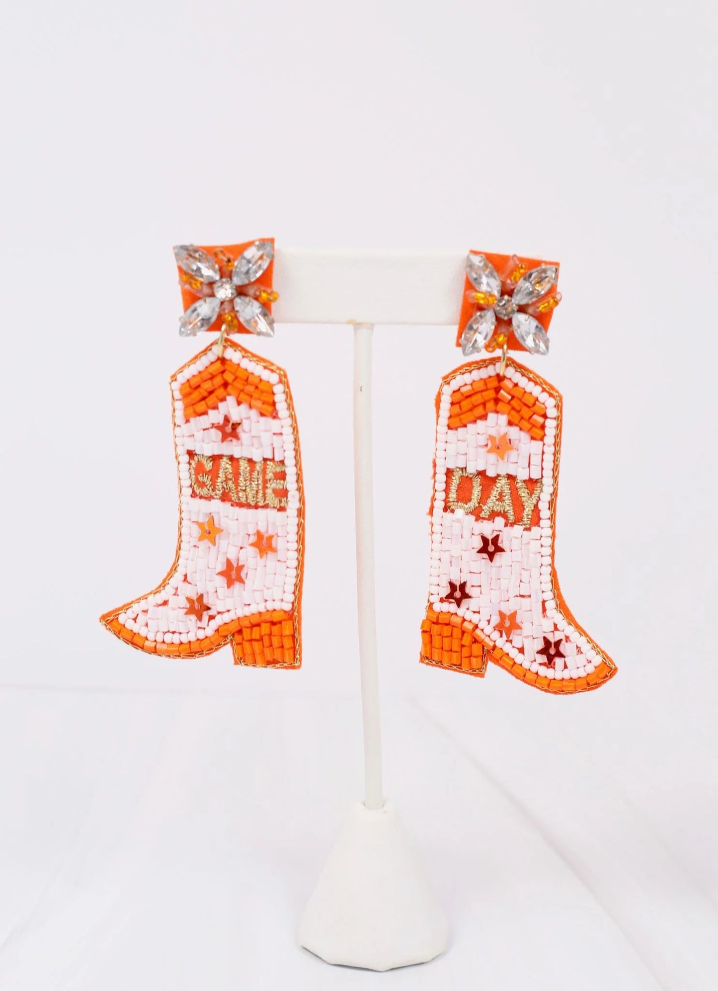 Game Day Boots Earring ORANGE