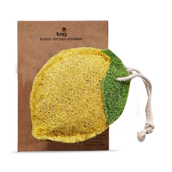 Lemon Loofah Kitchen Scrubber - yellow