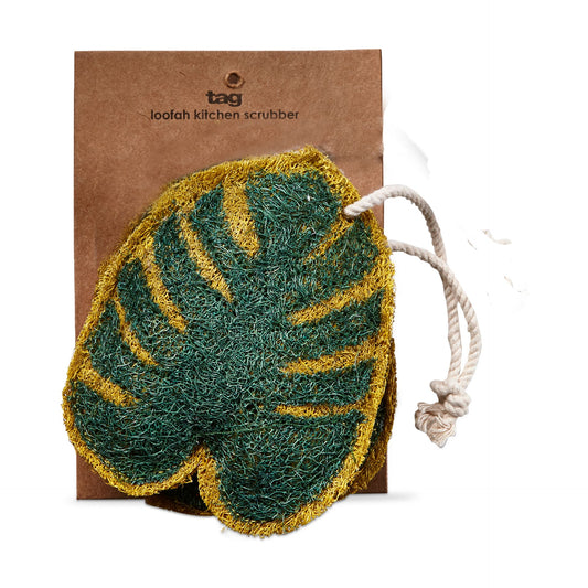 Monstera Loofah Scrubber - green